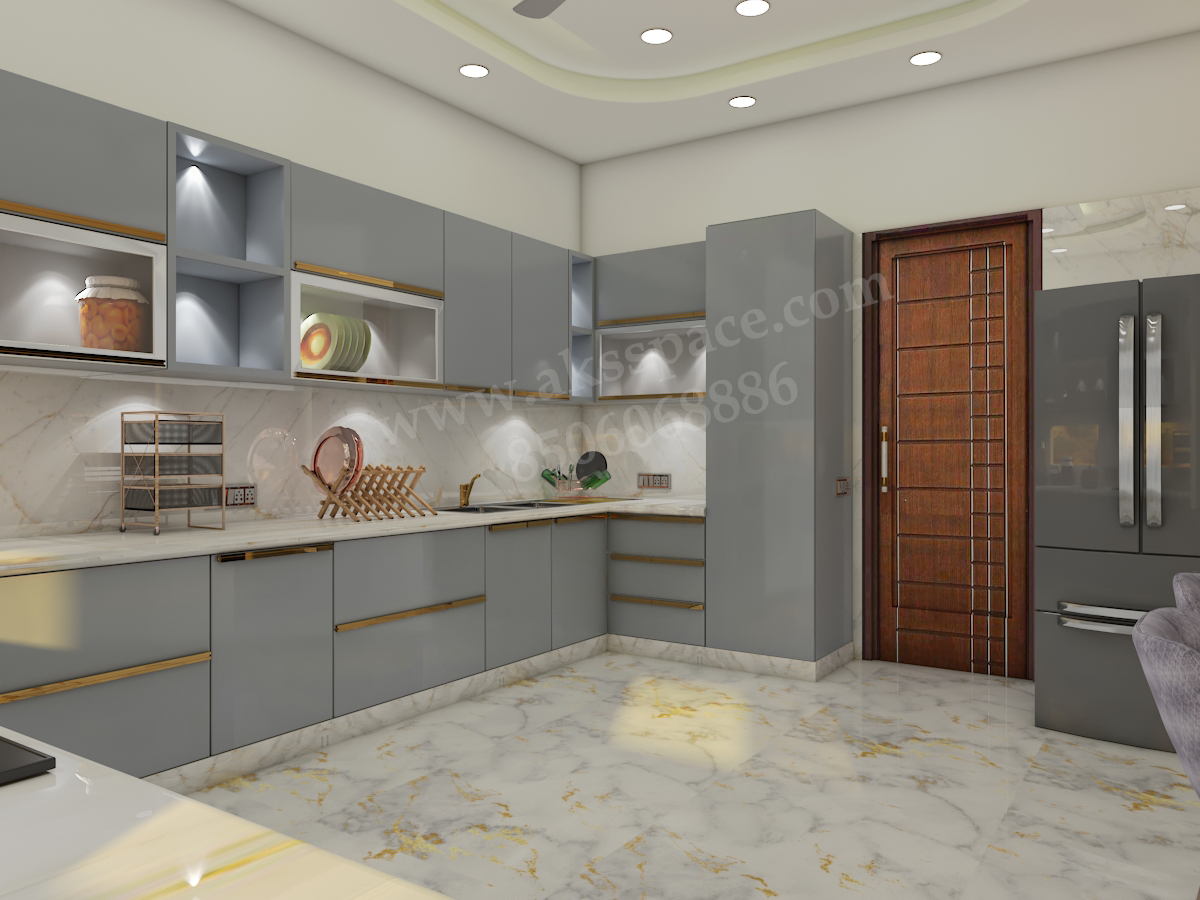 Handleless Kitchen Design Luxury Gurugram